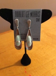 $32 robert lee morris tightly wound stone  drop earrings  260A - Picture 1 of 5