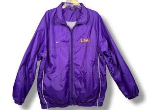 VTG LSU Nike Men’s XL Full Zip Windbreaker Jacket Purple  Logo NCAA Track Suit - Picture 1 of 11