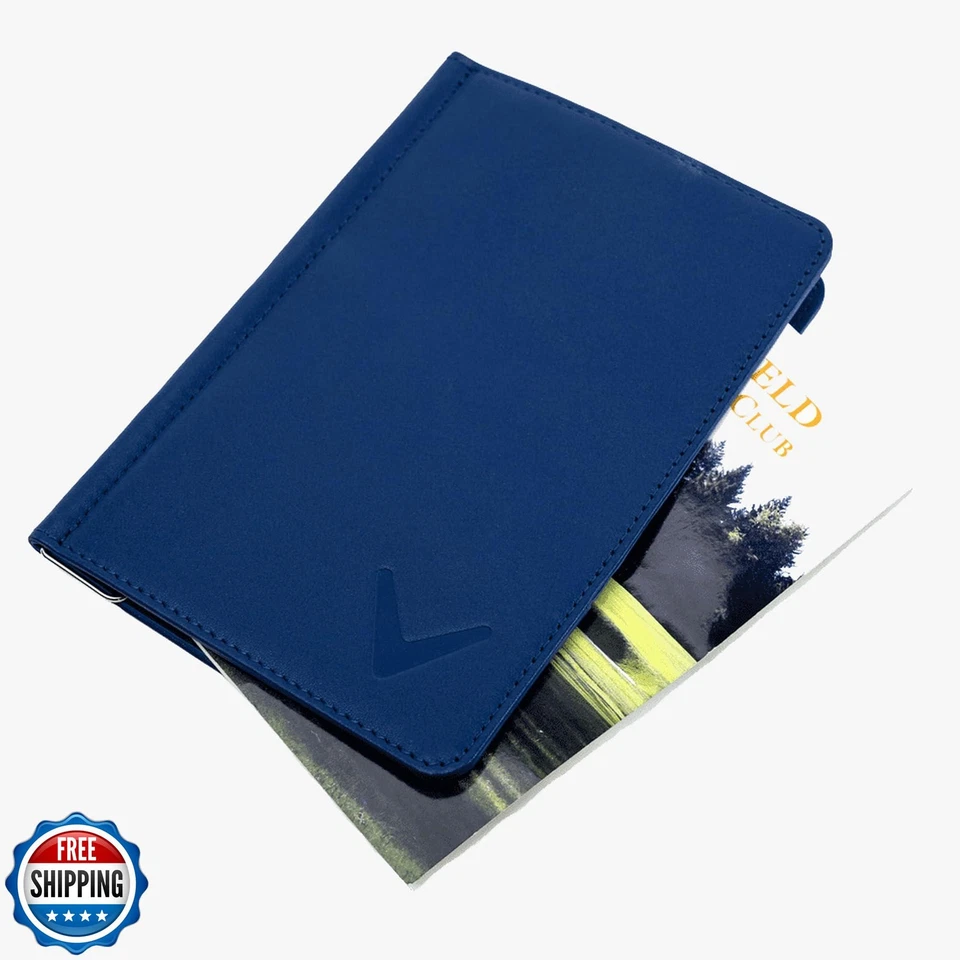 Portatarjetas de puntuación de cuero plegable doble para golf Callaway, azul marino Foto 1 de 1