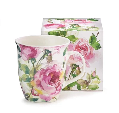 BURTON+BURTON Burton & Burton 9726810 Porcelain Mug Pink Roses16oz