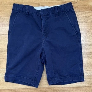 Gap Kids Khaki Shorts Size 12 Regular Navy Blue Adjustable Waist Pockets Uniform - Picture 1 of 7