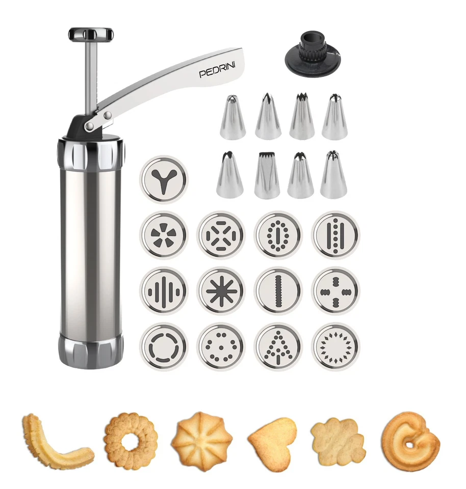 Siringa per biscotti acciaio inox con Accessori Pedrini