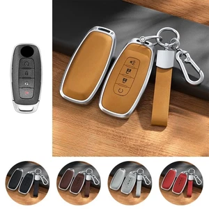 Alloy Leather Car Smart Key Fob Case Cover Bag For Nissan Ariya Rogue Pathfinder - Picture 1 of 14