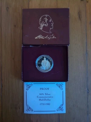 George Washington Silver Commemorative Half-Dollar Coin 250th Anniversary - Image 1 of 2