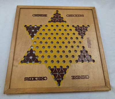 Vintage Parker Brothers Chinese Checkers Wooden Board 16.5” Square - Image 1 of 4