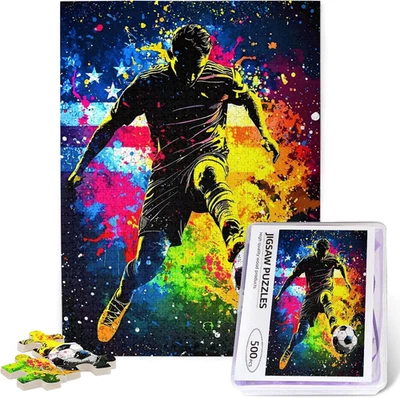 Rompecabezas 500 Piezas Fútbol Deportes Puzzle para Adultos Pelota Deporte Pintura Ji Foto 1 de 4