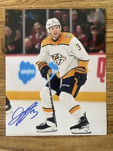 Foto autografiada de Jeremy Lauzon 8x10 de los depredadores de Nashville - Imagen 1 de 2