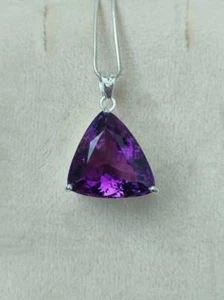 Without Chain 925 Sterling Silver Natural Amethyst Handmade Pendant Jewelry - Picture 1 of 6