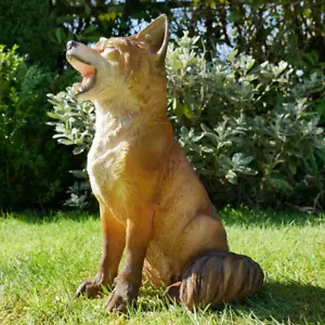 Fox Garden Ornaments Outdoor Resin Sculpture Sitting Animal Ornament Lawn Statue - Picture 1 of 3