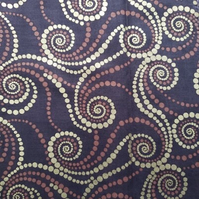 Hoffman Fabrics Brown Swirl Gold Metallic Penny Lane G8543 Cotton 36" x 44" - Image 1 of 4