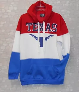 NUEVO CON ETIQUETAS - SUDADERA CON CAPUCHA TEXAS - RAYA ROJA, BLANCA, AZUL - MARCA CÓDIGO DE USO - MEDIANA - Imagen 1 de 4