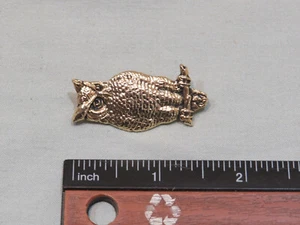 Vintage Gold Tone Owl Pin Brooch - Bild 1 von 2