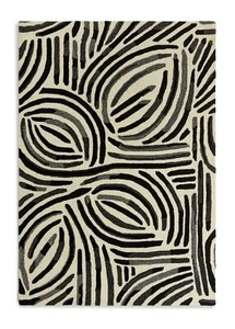 Skandi Brush Marks Rug - Black & White - 160x230cm (38) - Picture 1 of 6