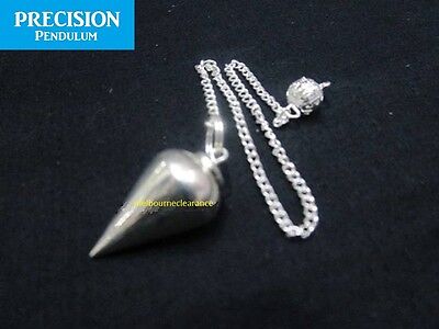 Silver Truthseeker Solid Metal Precision Pendulum With Chain Dowsing Divination • 7.99$
