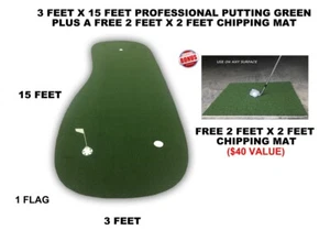 3 x 15 Artificial SyntheticTurf Nylon Practice Putting Green Golf Indoor Outdoor - Picture 1 of 4
