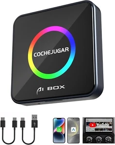 Wireless AI TV Box Adapter w/ Netflix YouTube – CarPlay & Android Auto - NIB - Picture 1 of 7