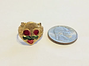 vintage gold color tin Halloween cat ring -adjustable - very nice used condition - Picture 1 of 4