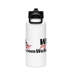 WeSellPerformance Stainless Steel Water Bottle with Straw Lid - White - Picture 1 of 4