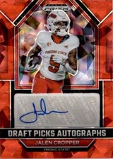 2023 Prizm Draft Picks Autographs Jalen Cropper Auto Fresno State Bulldogs