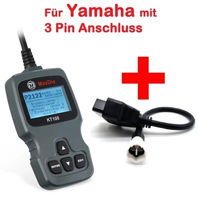 Adapter für Motorrad Yamaha 3 Pin Plug zu OBD 2 Adapterkabel Bike & MaxDia KT100 - Bild 1 von 4