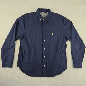 Five Four Mark Mcnairy Shirt Mens XL (fits L) Dark Blue Button Up Long Sleeve - Picture 1 of 13