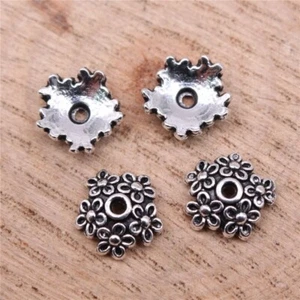 200 un. tapas de cuentas de flores de plata tibetana 11x11x4 mm hágalo usted mismo fabricación de joyas C14890 - Imagen 1 de 14