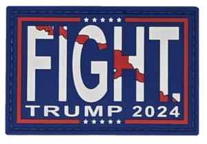 FIGHT - Trump Assassination Butler PA 2024 PVC patch Blood Streak hook backing - Picture 1 of 4