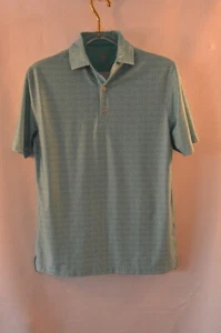 Hickey Freeman Shirt Mens Small Aqua Green Floral Golf Polo Short Sleeves - Picture 1 of 7