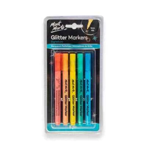 5pc Mont Marte Brilliant Glitter Markers Pens - Picture 1 of 4