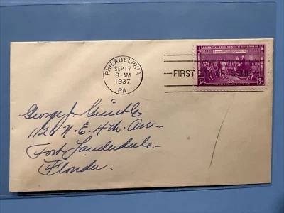 798 Adoption of the Constitution 3c 1937 FDC Addressed NO Cachet - Image 1 of 2