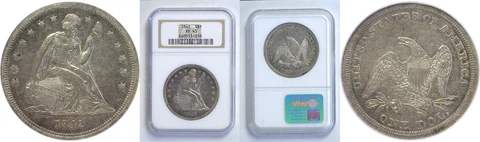 1842 Seated Liberty Dollar NGC XF-45 Cover