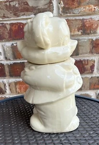 Vintage Old Medium Size Two Face Bear Cookie Jar 8” - Picture 1 of 9