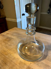 Décanteur de whisky à liqueur en verre lourd vintage transparent ** voir photos ** 10 3/4" de haut