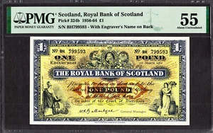 Royal Bank of SCOTLAND One Pound 1st March 1962 Pick-324b About UNC PMG 55 - Picture 1 of 2