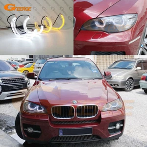 For BMW X6 E71 E72 X5 E70 A/W Switchback DTM Style Led Angel Eyes Kit Halo Rings - Foto 1 di 14