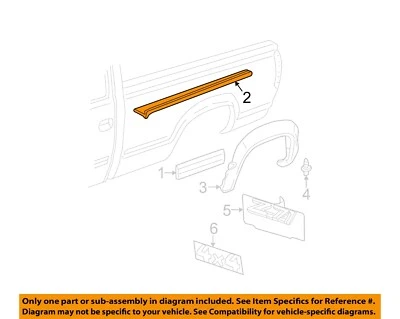 Tapa protectora derecha moldura superior derecha GM OEM cama o puerta trasera 15932236 Foto 1 de 2