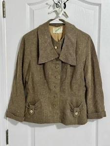 1948 Rhoda Burke Detroit VTG Blazer Ladies Size 6P Lesur Paris GORGEOUS RARE - Picture 1 of 7
