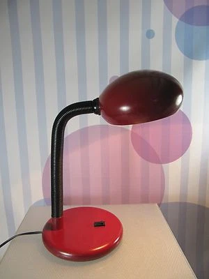 70s rote SCHREIBTISCHLAMPE Tischlampe Schwanenhals table lamp - Bild 1 von 4