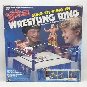 WWF LJN Wrestling Superstars Sling Em Fling Em Ring signiert Iron Sheik mit Echtheitszertifikat selten - Bild 1 von 21