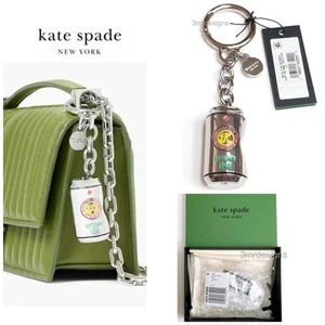 Neu mit Etikett Kate Spade SNACK TIME versilberte Metall Bierdose Taschenanhänger/Schlüsselanhänger - SELTEN! - Bild 1 von 11