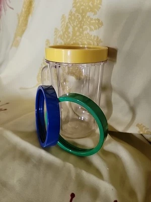 4pc Set Magic Bullet Replacement Part Cup Handle W Colored Ring - Image 1 of 4
