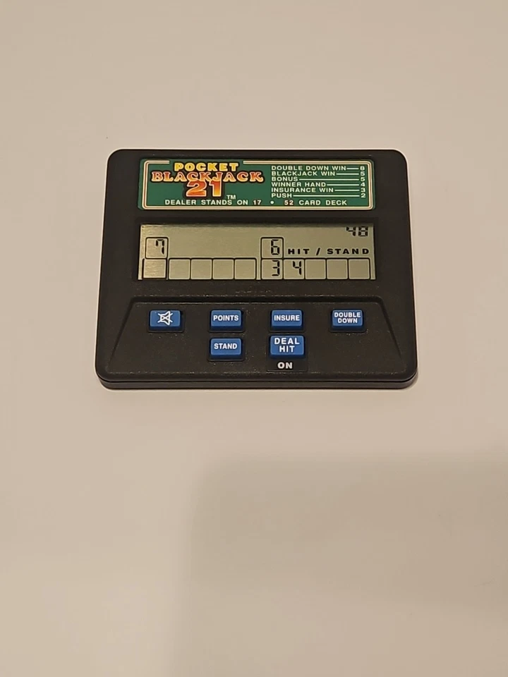 Vtg Radica Pocket Blackjack 21 Card Game Handheld Electronic 1350 Free Shipping - Image 1 of 1