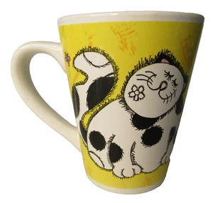 Cute Vintage Mug Kitty Cat Coffee / Tea Mug Butterfly Bee Cartoon Cats - Picture 1 of 7