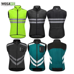 WOSAWE Mens Team Cycling Reflective Vest Wind Coat Sleeveless Sports Bike Jacket - Picture 1 of 20
