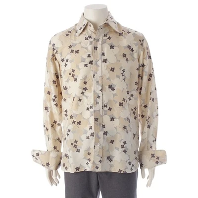 GUCCI 真丝花卉印花长袖衬衫米色 40 15 3/4 — 第 1/4 张图片