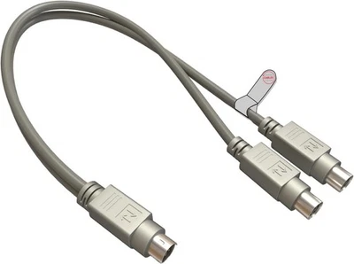 PS/2 PS2 Keyboard Mouse Splitter Cable 6 Pin mini DIN Male to 2x Female Lead - Image 1 of 4
