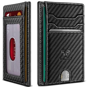 Slim Wallet, Skinny Minimal Thin Front Pocket Wallet Card Holder For Men 7Car... - Picture 1 of 7