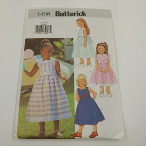 Butterick 3408 Vintage Sewing Pattern 2002 Uncut Girl Dresses Size 2-5 - Picture 1 of 4