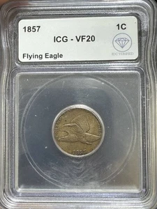 1857 Flying Eagle Cent ICG VF20 IDC Verified - Picture 1 of 2