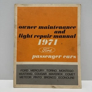 FORD Owner Maintenance & Light Repair Manual 1971 Passenger Cars 7987-71 - Picture 1 of 7